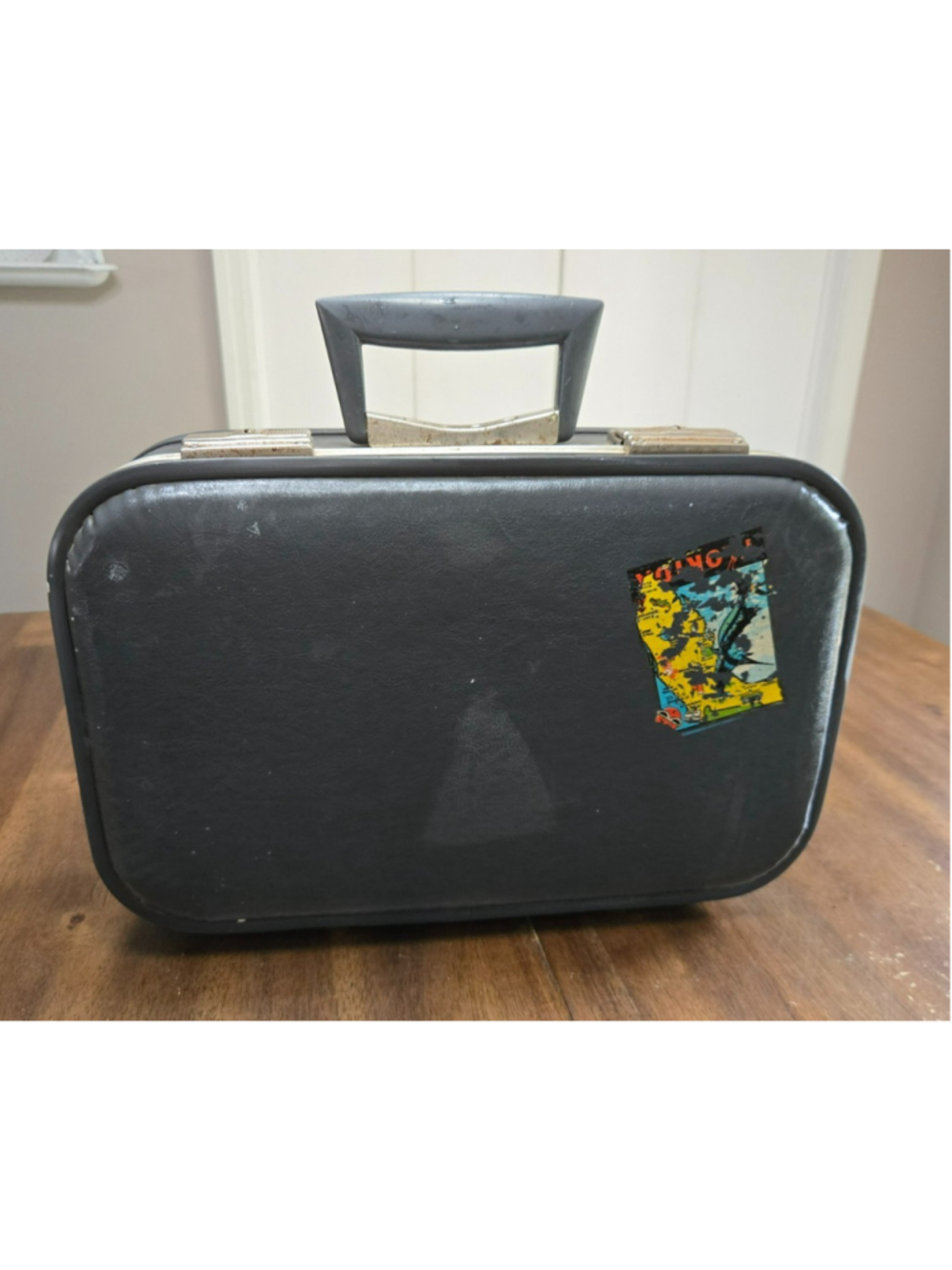 Vintage 1960s American Tourister Train Case Blue Quilted Interior Mirror Luggage